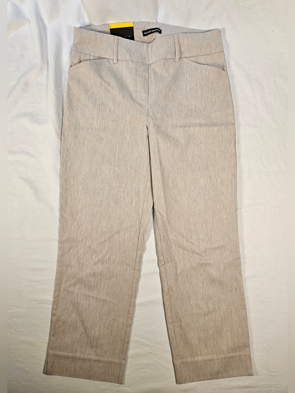 NWT Size 6 Hilary Radley Heathered Beige Cropped Pull-On Pants, Comfortable